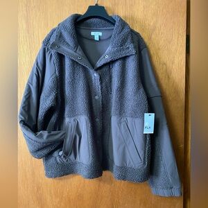 Women’s FLX Mixed Media Sherpa Snap Jacket with Collar